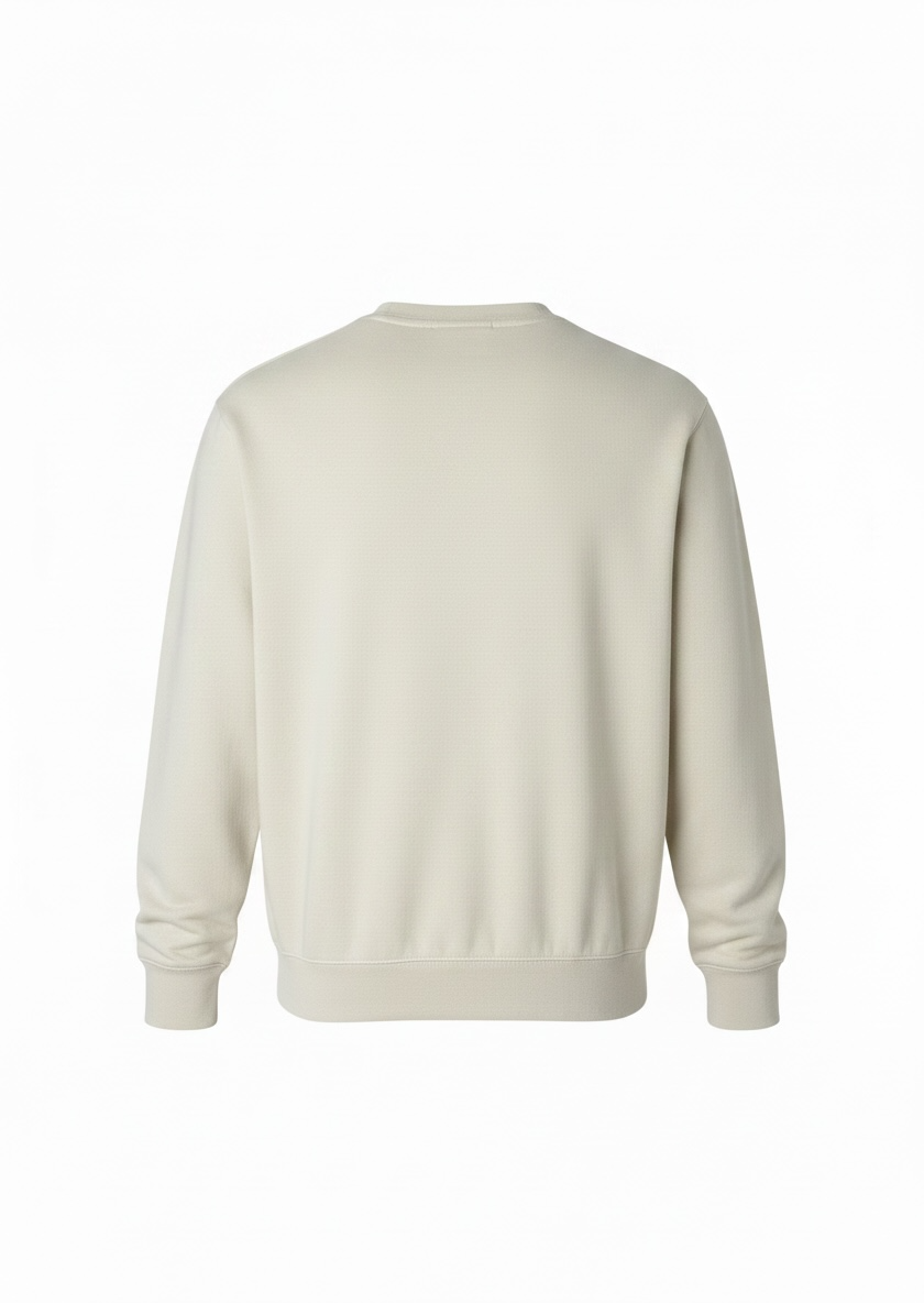 Back view of natural raw organic cotton t-shirt