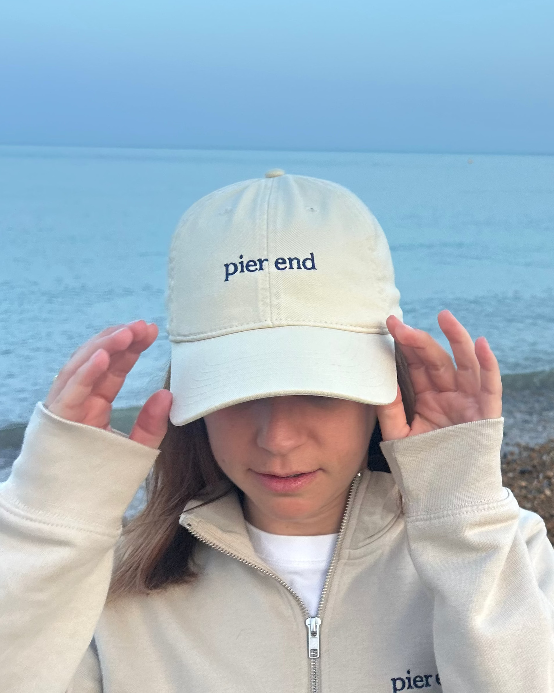 Organic Cotton Baseball Cap - Oyster / Navy