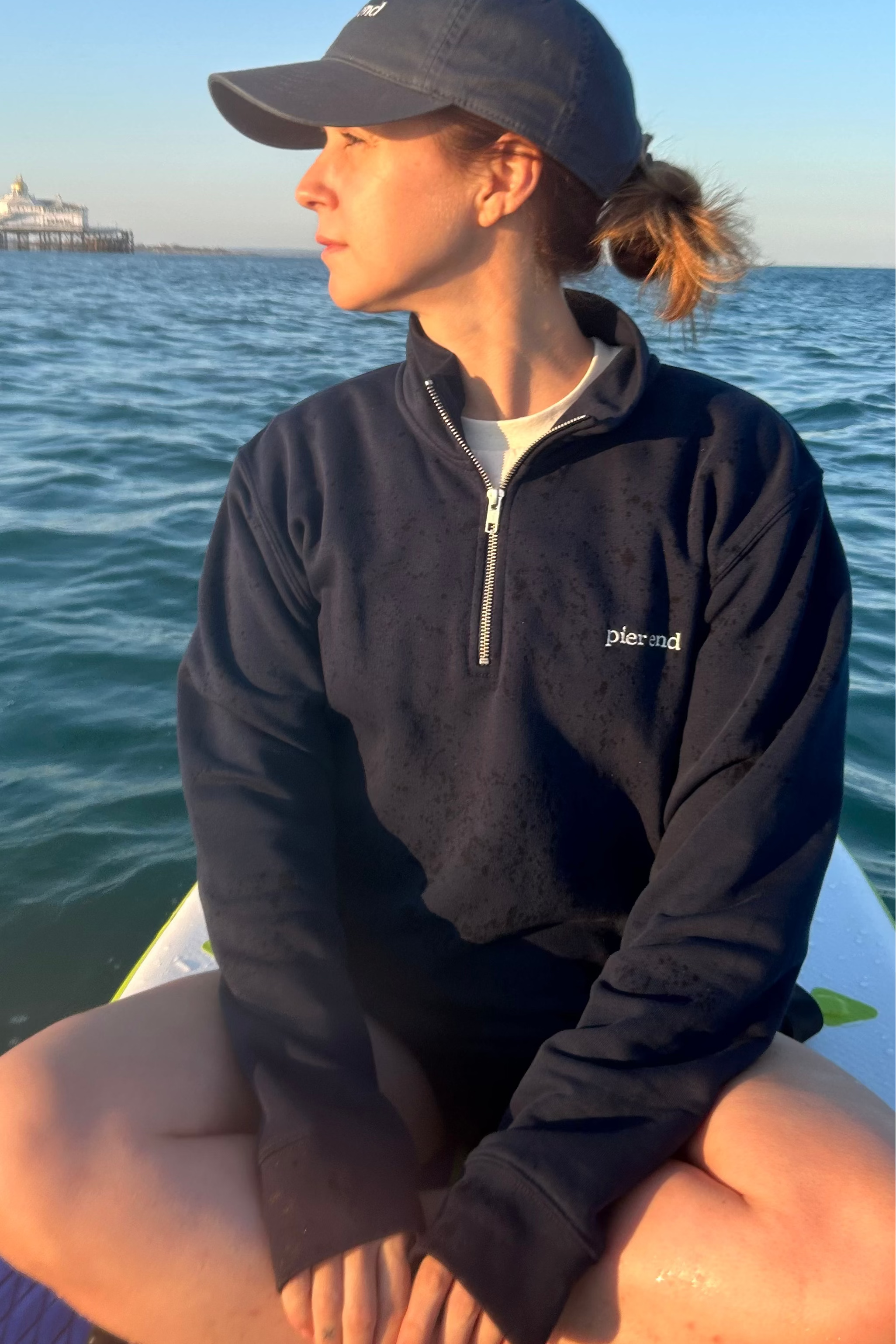 Organic Cotton Blend Quarter Zip - Navy