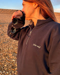 Organic Cotton Blend Quarter Zip - Navy