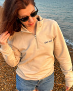 Organic Cotton Blend Quarter Zip - Desert Dust