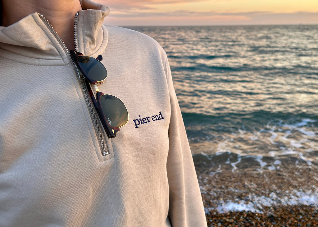 Organic Cotton Blend Quarter Zip - Desert Dust
