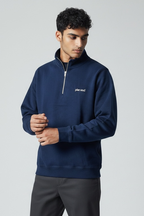 Organic Cotton Blend Quarter Zip - Navy