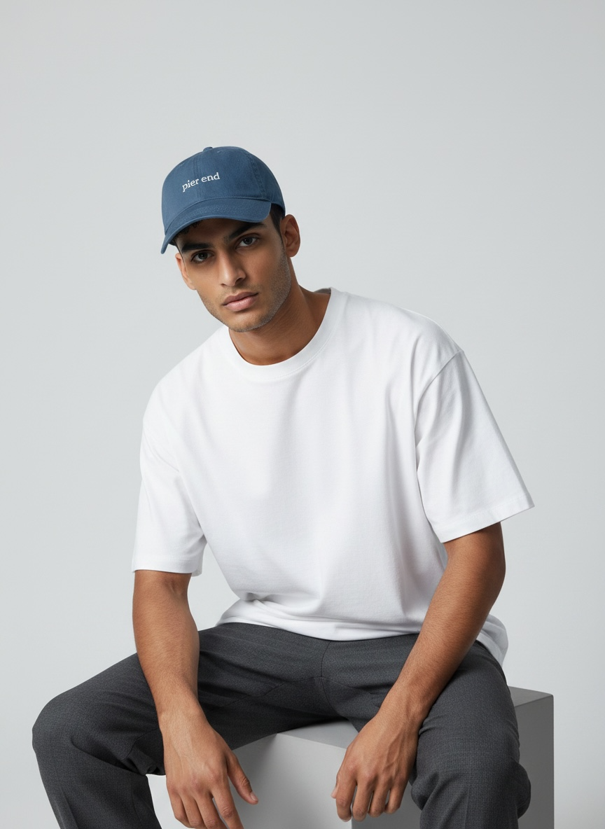 Organic Cotton Baseball Cap - Pacific Blue
