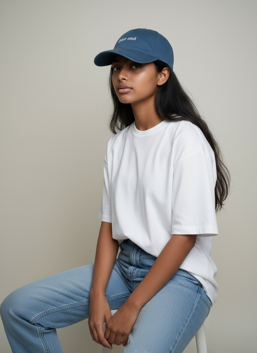 Organic Cotton Baseball Cap - Pacific Blue